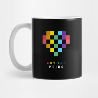 Gaymer Pride Pixel Heart LGBT Month Gift Mug